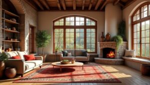 découvrez des intérieurs chaleureux qui s’inspirent de l’architecture traditionnelle pour créer des espaces accueillants et authentiques.